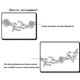 Hochwertiges Weibliches Kleeblatt-Armband Aus Platiniertem Titan Mit Diamant