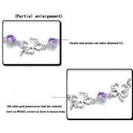 Hochwertiges Weibliches Kleeblatt-Armband Aus Platiniertem Titan Mit Diamant