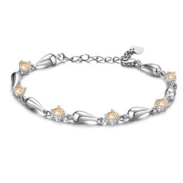 Ausgezeichnete Qualität Weibliche Wassertropfen Platin Beschichtung Titan Armband Mit Diamant