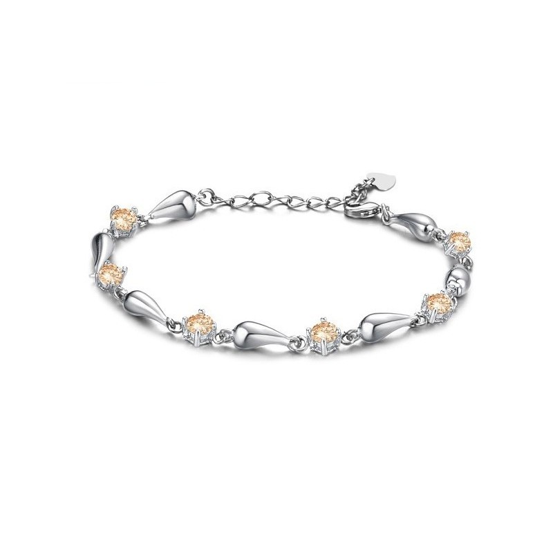 Ausgezeichnete Qualität Weibliche Wassertropfen  Beschichtung Titan Armband Mit Diamant