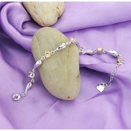 Ausgezeichnete Qualität Weibliche Wassertropfen  Beschichtung Titan Armband Mit Diamant