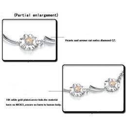 Langlebiges, Weibliches, Platiniertes Titanarmband In Kleeblattform
