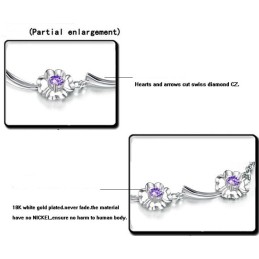 Langlebiges, Weibliches, Platiniertes Titanarmband In Kleeblattform