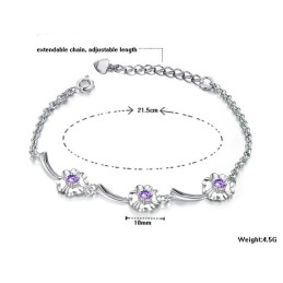 Langlebiges, Weibliches, Platiniertes Titanarmband In Kleeblattform