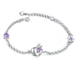 Komplett In Spezifikationen Weibliche Apfelform Platiniertes Titanarmband Mit Diamant