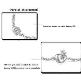 Komplett In Spezifikationen Weibliche Apfelform Platiniertes Titanarmband Mit Diamant