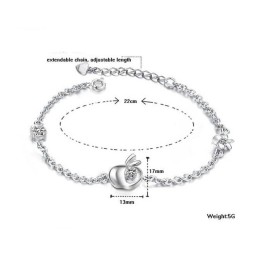 Komplett In Spezifikationen Weibliche Apfelform Platiniertes Titanarmband Mit Diamant