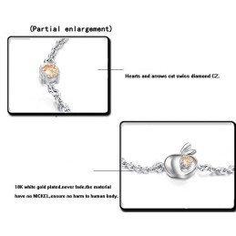 Komplett In Spezifikationen Weibliche Apfelform Platiniertes Titanarmband Mit Diamant