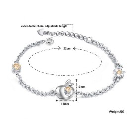 Komplett In Spezifikationen Weibliche Apfelform Platiniertes Titanarmband Mit Diamant