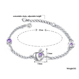Komplett In Spezifikationen Weibliche Apfelform Platiniertes Titanarmband Mit Diamant