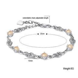 Hochwertiges Weibliches Hohles Platin-Titan-Armband Mit Diamant