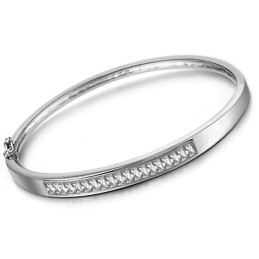 Zuverlässiger Qualitätsarmreif Aus Platiniertem Titan Für Damen, Allergiefrei, Mit Diamant