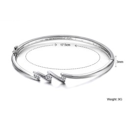 Qualität Und Quantität Garantiert, Allergiefrei, Platin-Plattiert, Titan-Armreif Mit Strasssteinen
