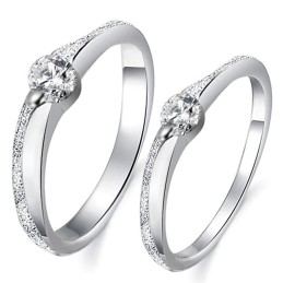 Qualität Und Quantität Gesichert Platinierter Titanring Für Liebhaber Mit Strass
