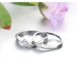 Qualität Und Quantität Gesichert Platinierter Titanring Für Liebhaber Mit Strass