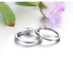 Qualität Und Quantität Gesichert Platinierter Titanring Für Liebhaber Mit Strass