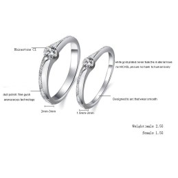 Qualität Und Quantität Gesichert Platinierter Titanring Für Liebhaber Mit Strass