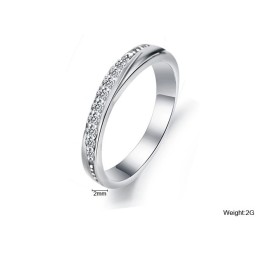 Hochwertiger Damenring Aus Platiniertem Titan Mit Strass