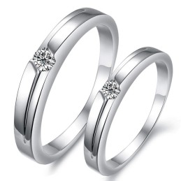 Stabiler Qualitäts-Platinierungs-Titanring Für Liebhaber Mit Strass