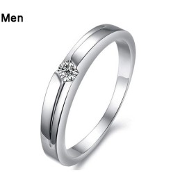 Stabiler Qualitäts-Platinierungs-Titanring Für Liebhaber Mit Strass