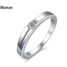 Stabiler Qualitäts-Platinierungs-Titanring Für Liebhaber Mit Strass