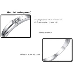 Stabiler Qualitäts-Platinierungs-Titanring Für Liebhaber Mit Strass
