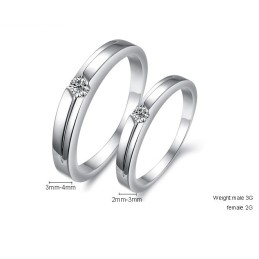 Stabiler Qualitäts-Platinierungs-Titanring Für Liebhaber Mit Strass