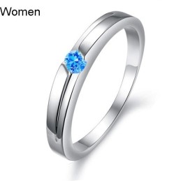 Ausgezeichnete Qualität Blau Platin Plating Titan Ring Für Liebhaber Mit Strass