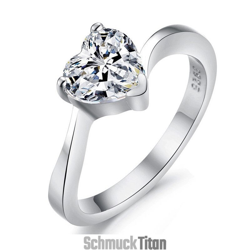 Die Königin Der Qualität Weibliche Sweetheart ierter Titanring Mit Strass