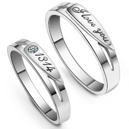 Hochwertiger Platinierter Titanring Für Verliebte