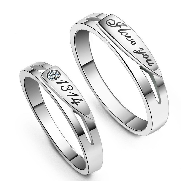 Hochwertiger Platinierter Titanring Für Verliebte Hochwertiger Platinierter Titanring Für Verliebte