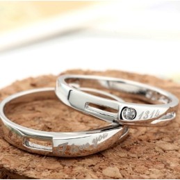Hochwertiger Platinierter Titanring Für Verliebte