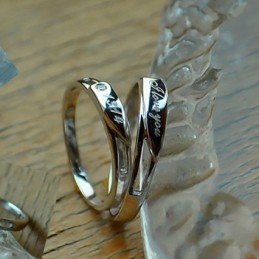 Hochwertiger Platinierter Titanring Für Verliebte