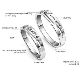 Hochwertiger Platinierter Titanring Für Verliebte