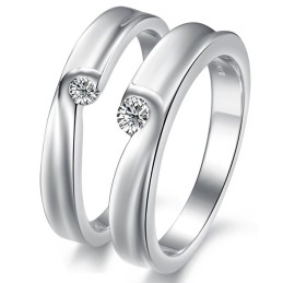 Stabiler Qualitäts-Platinierungs-Titanring Für Liebhaber Mit Strass
