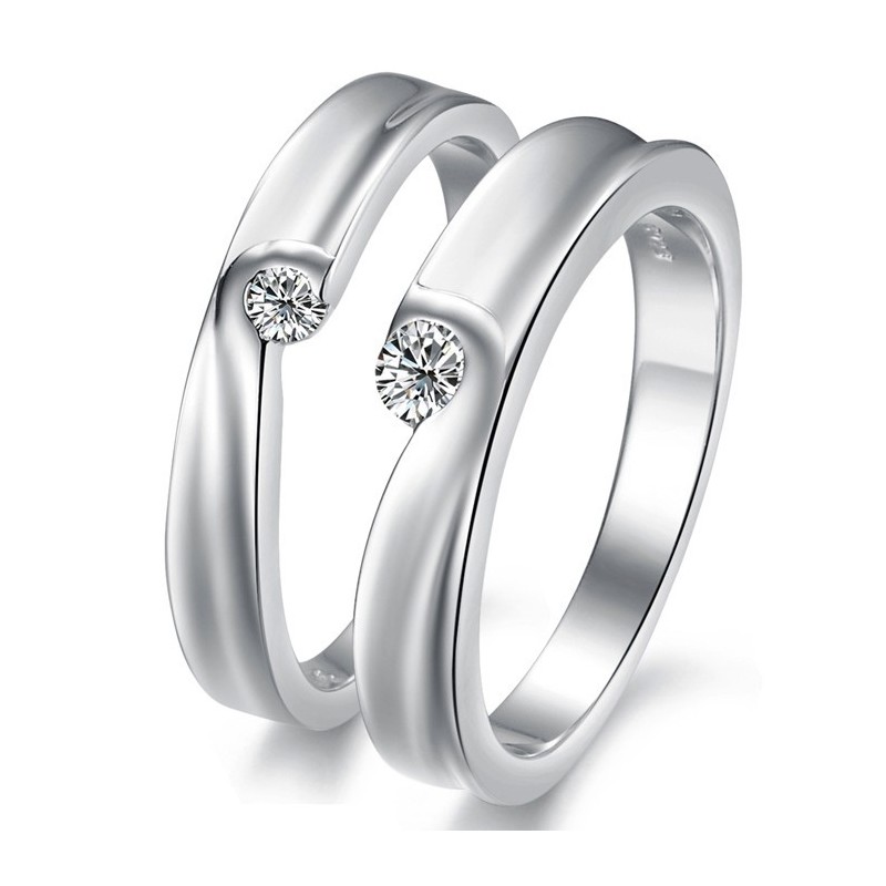 Stabiler Qualitäts-Platinierungs-Titanring Für Liebhaber Mit Strass Stabiler Qualitäts-Platinierungs-Titanring Für Liebhaber Mit Strass