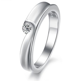 Stabiler Qualitäts-Platinierungs-Titanring Für Liebhaber Mit Strass