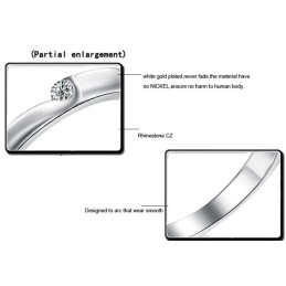 Stabiler Qualitäts-Platinierungs-Titanring Für Liebhaber Mit Strass