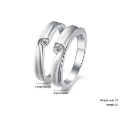 Stabiler Qualitäts-Platinierungs-Titanring Für Liebhaber Mit Strass