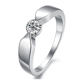 Hochwertiger Platinierter Titanring Für Verliebte Mit Strass