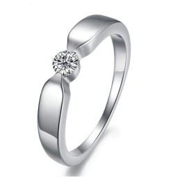 Hochwertiger Platinierter Titanring Für Verliebte Mit Strass