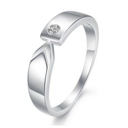 Hochwertiger Platinierter Titanring Für Verliebte Mit Strass