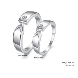 Hochwertiger Platinierter Titanring Für Verliebte Mit Strass