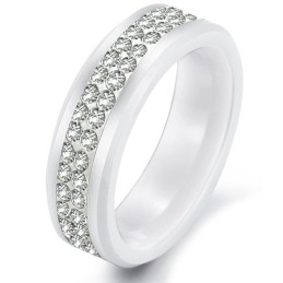 Die Königin Der Qualität Wolfram-Keramik-Ring Mit Strass