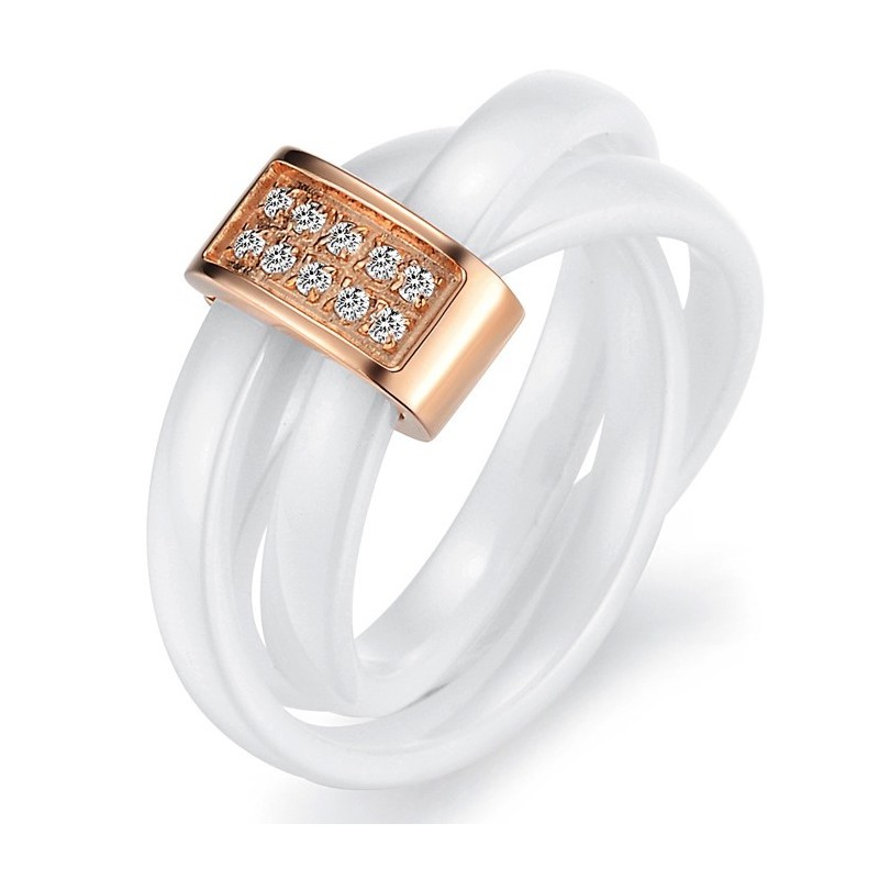 Stabiler Qualitäts-Trizyklischer Wolframkeramikring Mit Strass Stabiler Qualitäts-Trizyklischer Wolframkeramikring Mit Strass
