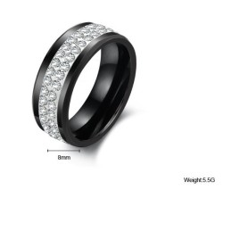 Zuverlässiger Performance-Ring Aus Schwarzem Wolfram-Keramik Mit Strass