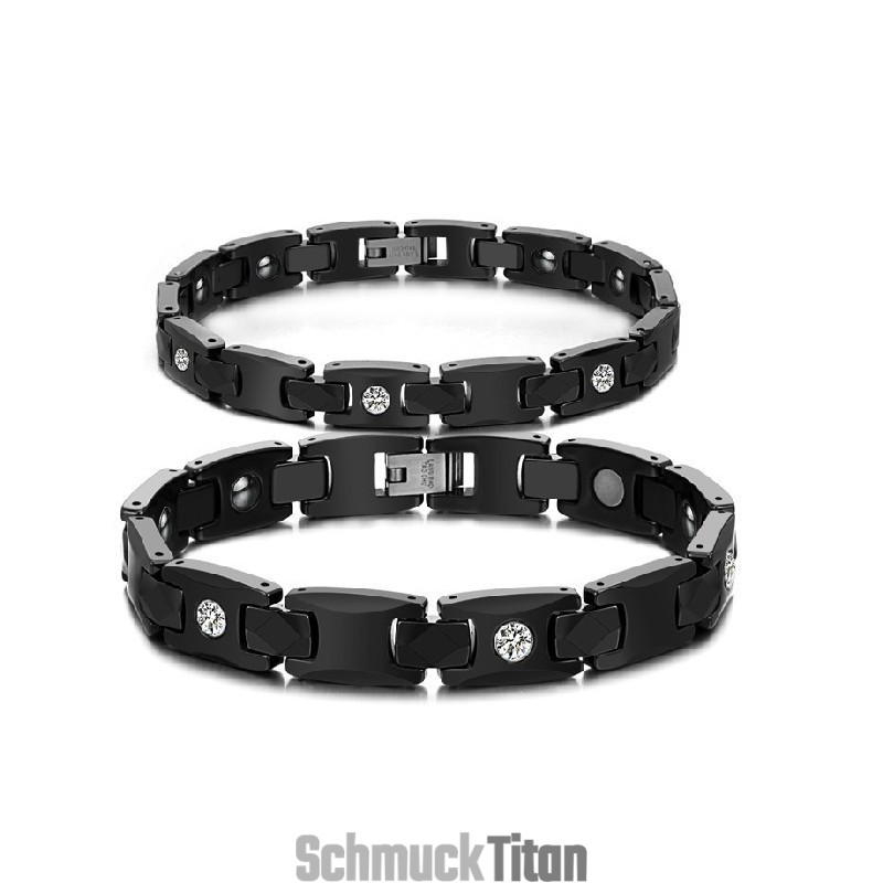 Bekannt Für Seinen Hochwertigen Armreif Aus Schwarzer Wolframkeramik Für Verliebte Mit Strass