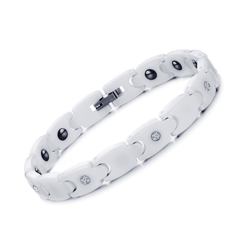 Qualität Und Quantität Gesichertes Weißes Wolfram-Keramik-Armband Mit Strass Qualität Und Quantität Gesichertes Weißes Wolfram-Keramik-Armband Mit Strass