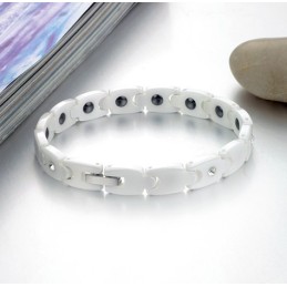 Qualität Und Quantität Gesichertes Weißes Wolfram-Keramik-Armband Mit Strass