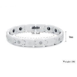 Qualität Und Quantität Gesichertes Weißes Wolfram-Keramik-Armband Mit Strass